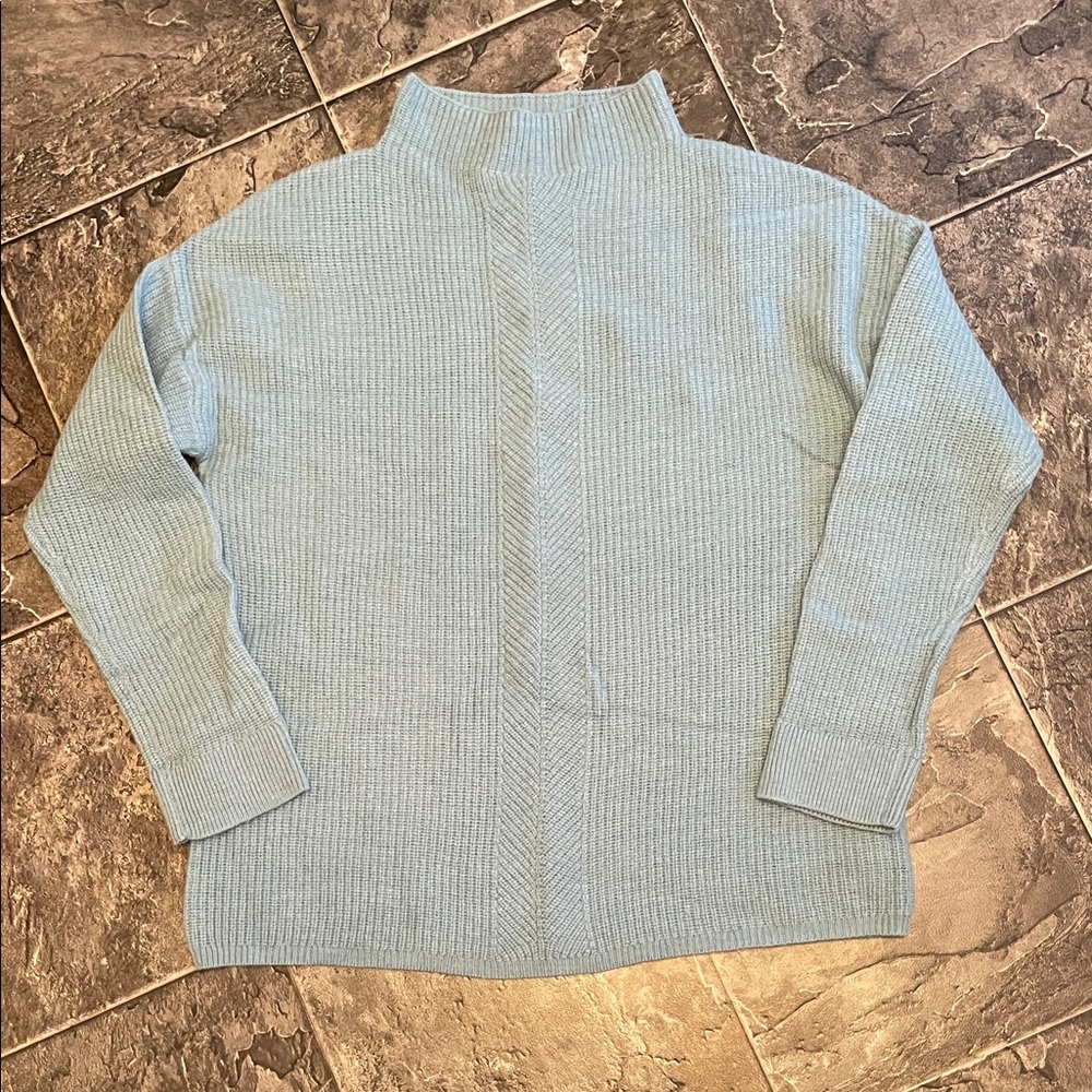 RACHEL ZOE Extra-fine Merino Wool Soft Blue Sweater Luxurious Coastal Office